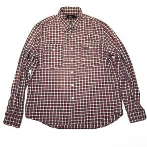 RRL Ralph Lauren Mens Plaid  lightweight flannel Size XL Red